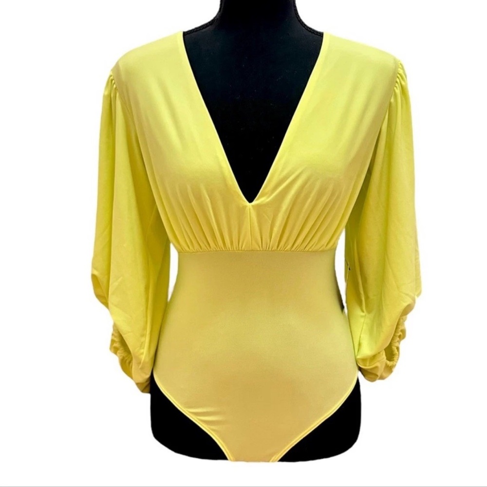 Express Lime Green V-Neck Bodysuit